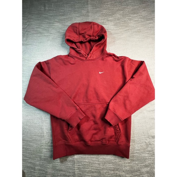 Nike Other - Nike Mens Red Fleece Pullover Hoodie Embroidered Swoosh Logo Sweatshirt S